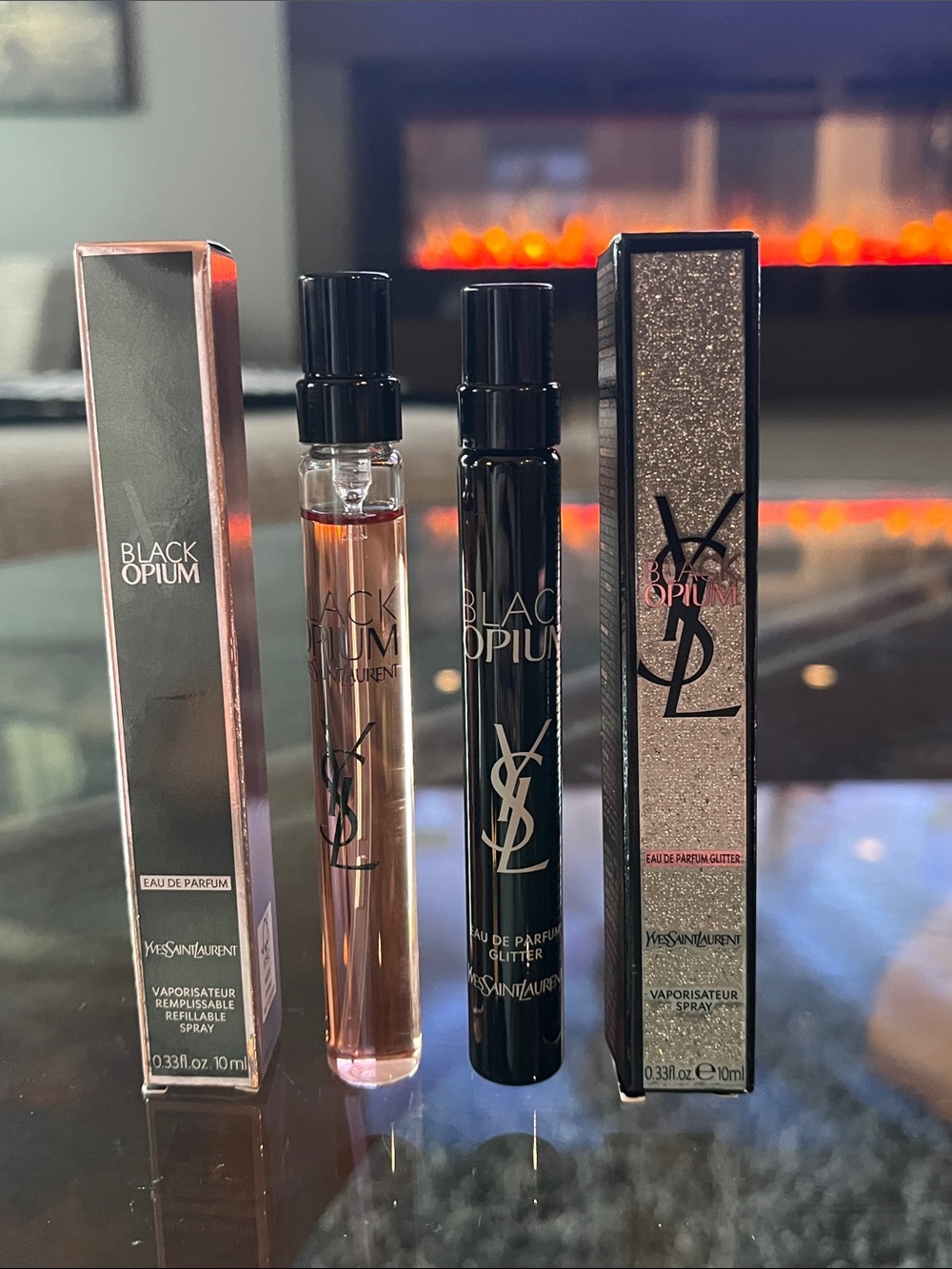 TWO Yves Saint Laurent Black Opium Travel Spray - 10mL each